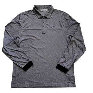 Travis Mathew Polo Shirt Men's L Pima Cotton Long Sleeve Golf Casual Performance